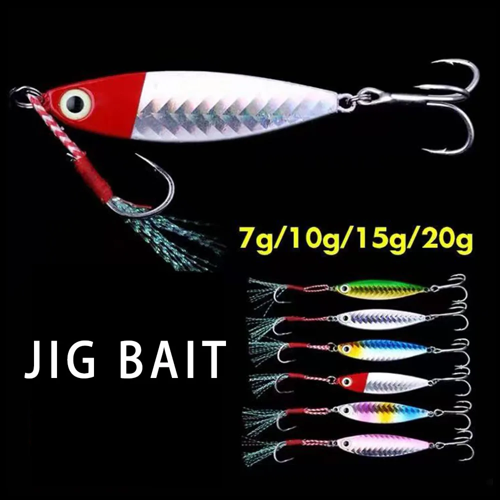 Shore Cast Angelköder, langsam schüttelnder Jigbait, 7 g/10 g/15 g/20 g, künstlicher Salzwasserköder aus Metall, 1 Stück im Angebot