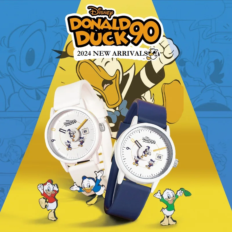 Disney For Children Watch Unisex Quartz Wristwatch Donald Duck 90 Years Anniversary Cartoon Boy Girl Students New Gift Bracelet