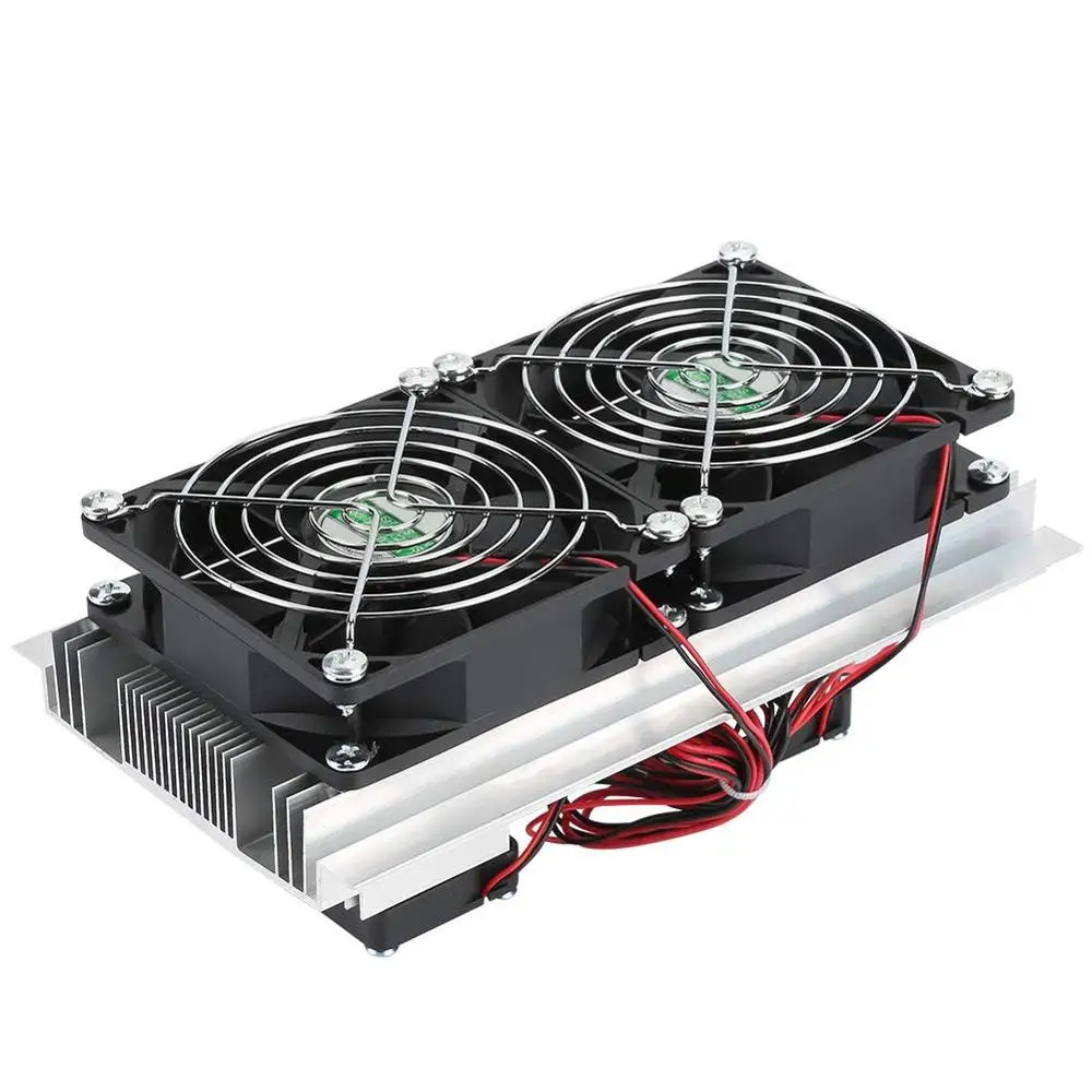 

200 x 115 x 8.5mm 120W Thermoelectric Peltier Refrigeration Semiconductor Cooling System Kit Double Fan