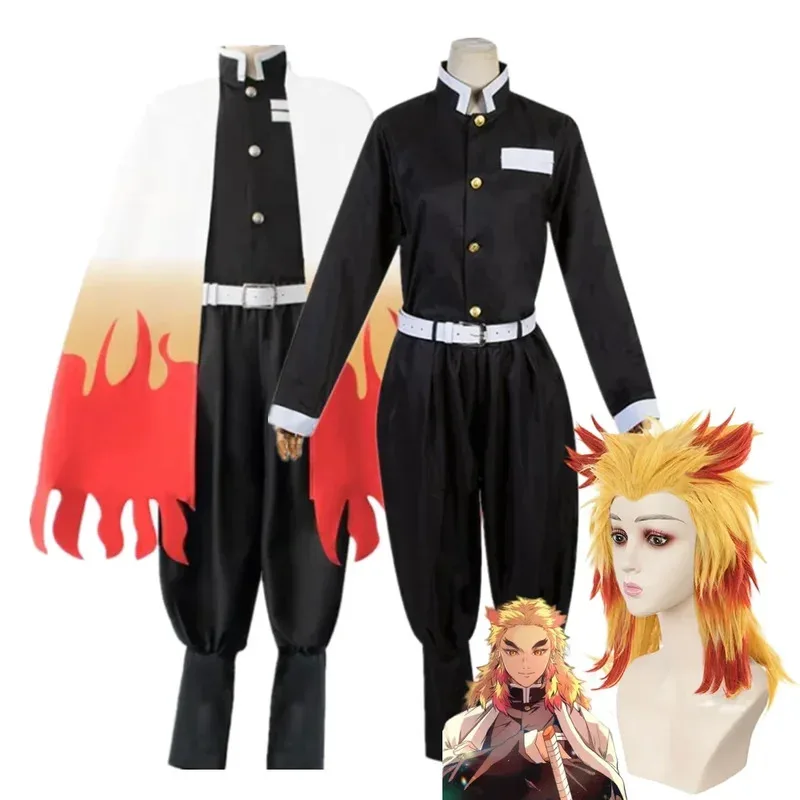 

Vivi 2025 Adult Kids Anime Demon Slayers Rengoku Kyoujurou Kimetsu no Yaiba Kimono Cosplay Costume