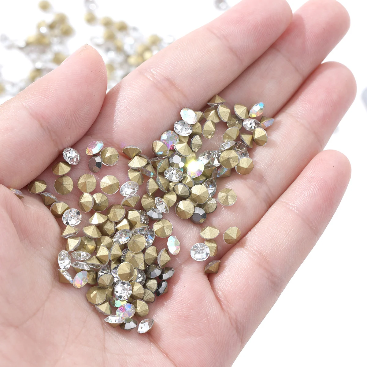 Crystal Nail Art Rhinestone Super Bright Glass Pointed Bottom Glitter Diamond Multiple Sizes Manicure Accessories