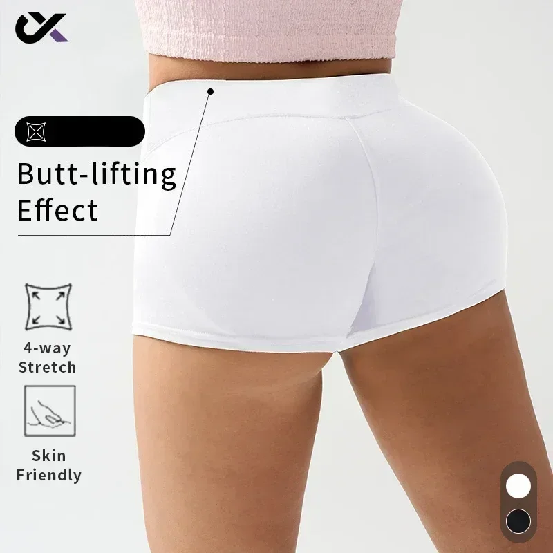 여성 눈부심 방지 피트니스 반바지 복숭아 엉덩이 스포츠 반바지 레깅스 요가 반바지 비 롤링 가장자리 체육관 운동 반바지 여름