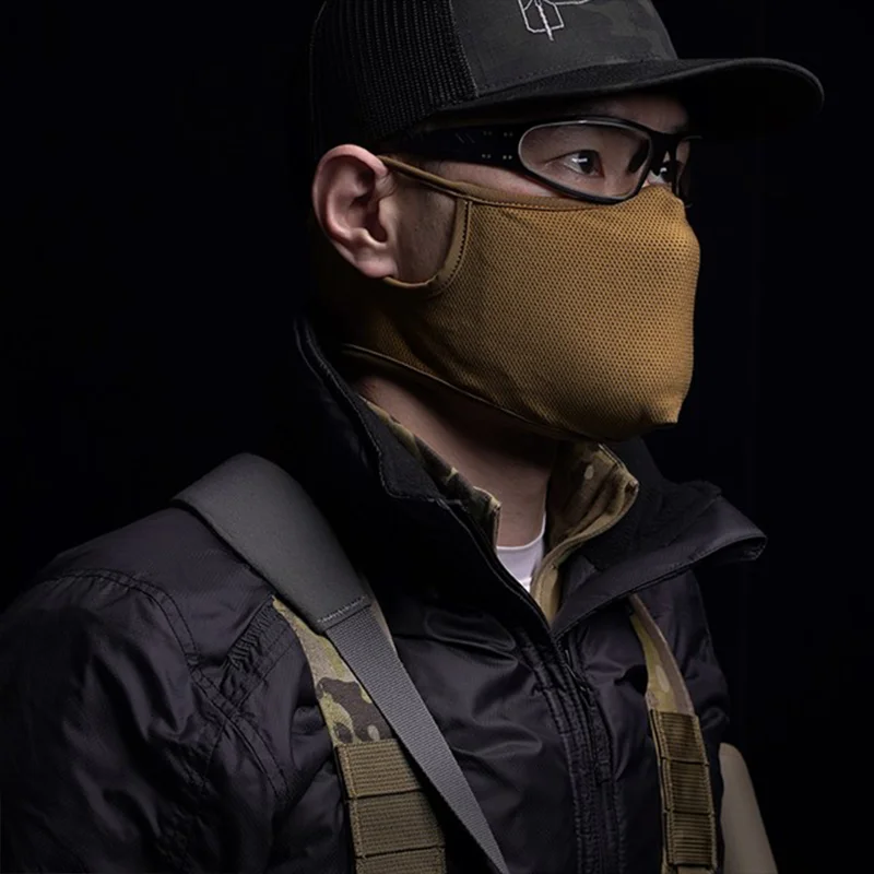 Breathable Half Face Balaclava Mask Elastic Soft Protective Gear for Shooting Hunting Cycling Outdoor Activities M L Size