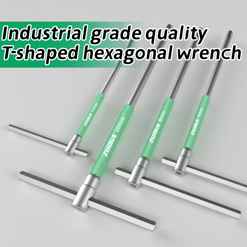 ⭐   Llave Torx en T de 2/2.5/3/4/5/6/8/10mm, destornillador hexagonal tipo Allen, herramienta manual cromada en forma de T, llave de vaso en T extendida