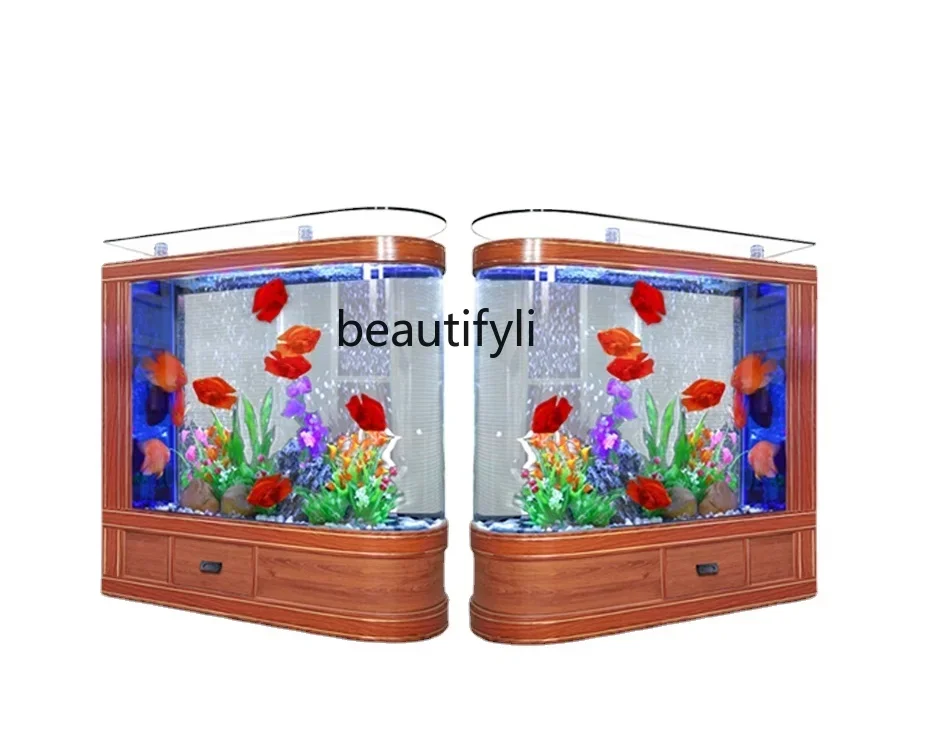 

Fish Tank 1.2 M 1.5 M Living Room Home Medium Aquarium Glass Ecological Floor Screen Fish Tank