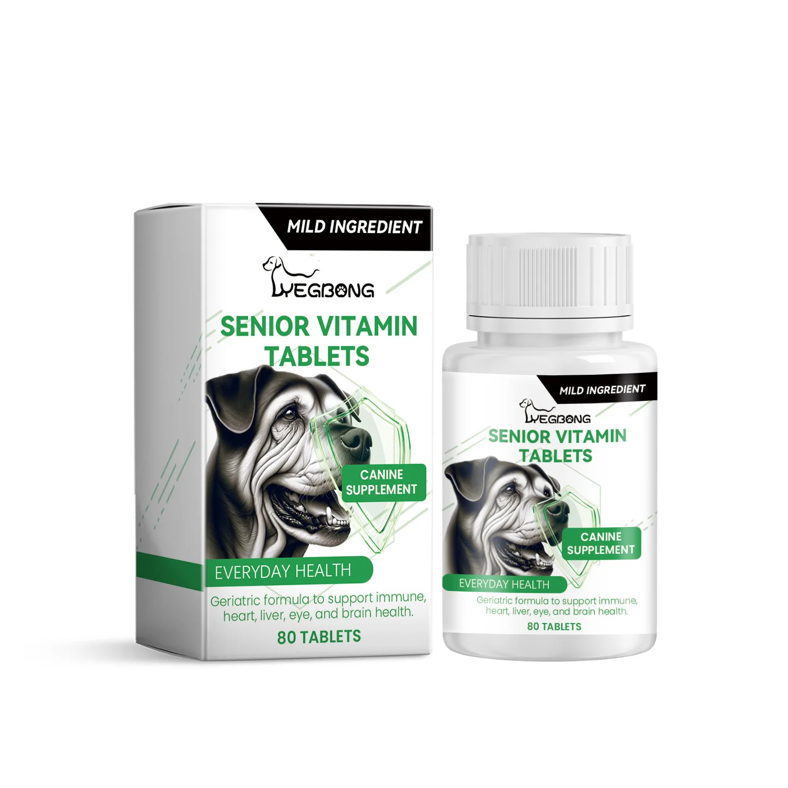 80 Tablets Senior Dog Multivitamins - Essential Nutritional Supplements for Promoting Health and Vitality in Aging Dogs