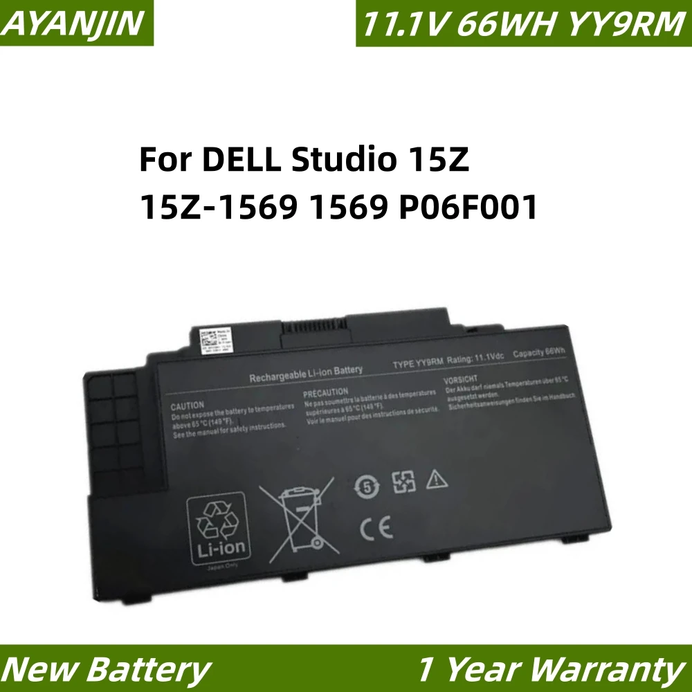 

YY9RM 0CRKG5 CRKG5 XV90H 11,1 V 66Wh 5640mAh Аккумулятор для ноутбука DELL Studio 15Z 15Z-1569 1569 P06F001 series