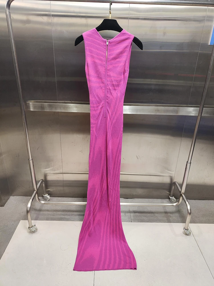 Sexy schlankmachende, hochwertige, bedruckte, figurbetonte Maxikleider für Frauen, Rundhalsausschnitt, ärmellos, Abendparty, Geburtstag, Abendkleid