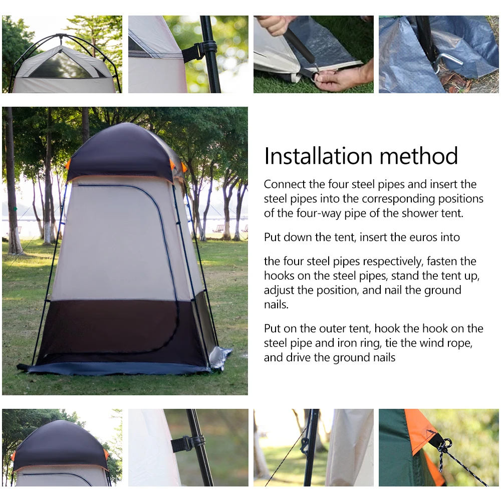 Portable Shower Tent for Outdoor Bathing Camping Toilet Pop-Up Privacy Shelter Beach Dressing Room Waterproof Lightweight WC