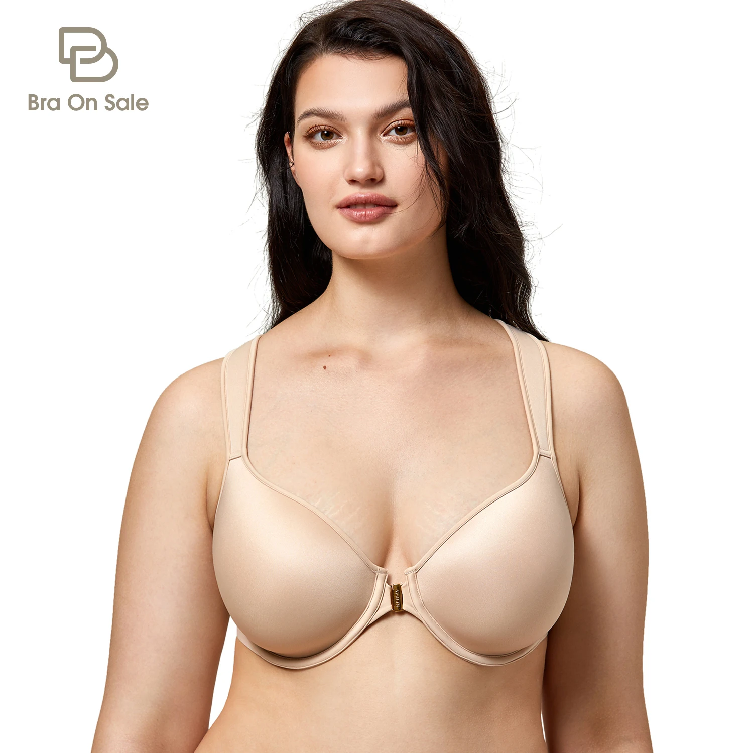 Women's Underwire Racerback Light Padded Full Coverage Front Closure Bra