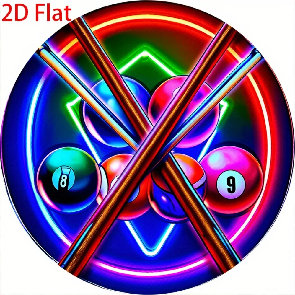 CIFBUY Retro Neon Billiards Sign Aluminum Wall Art Waterproof Fade Resistant Durable Metal Decor for Home Bar Kitchen Garage