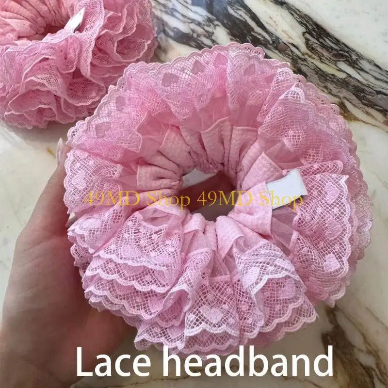 

49MD Элегантная кружевная резинка для волос больших размеров для женщин добавляет очарования любой прическе