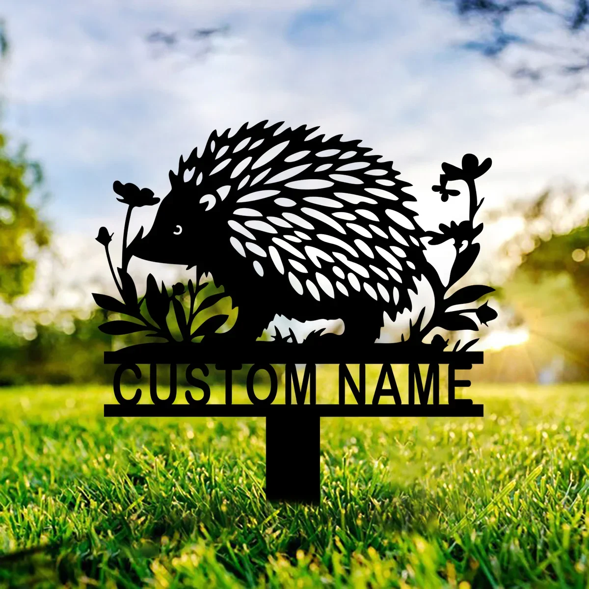 Custom Hedgehog Metal Sign Stake, Garden Decor, Cutom Hedgehog Stake, Vintage Sign, Cute Hedgehog, Outdoor Sign, Hedgehog