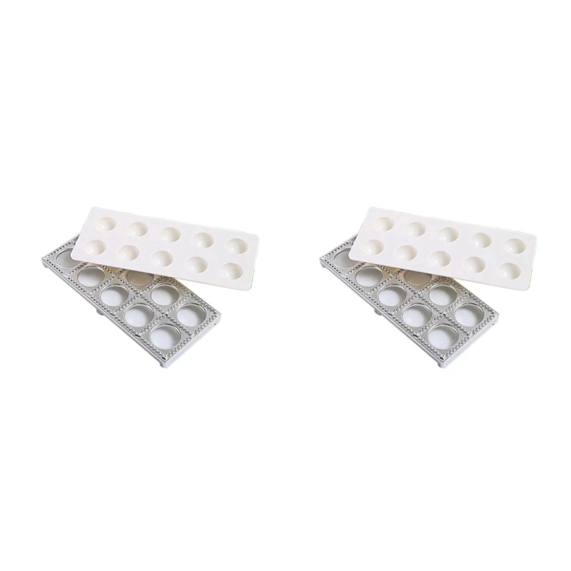 

2X Italian Pasta Mold Ravioli Tray Plate Pin Square Edges Frame For Perfect Attachment And Shape Large Ravioli Maker