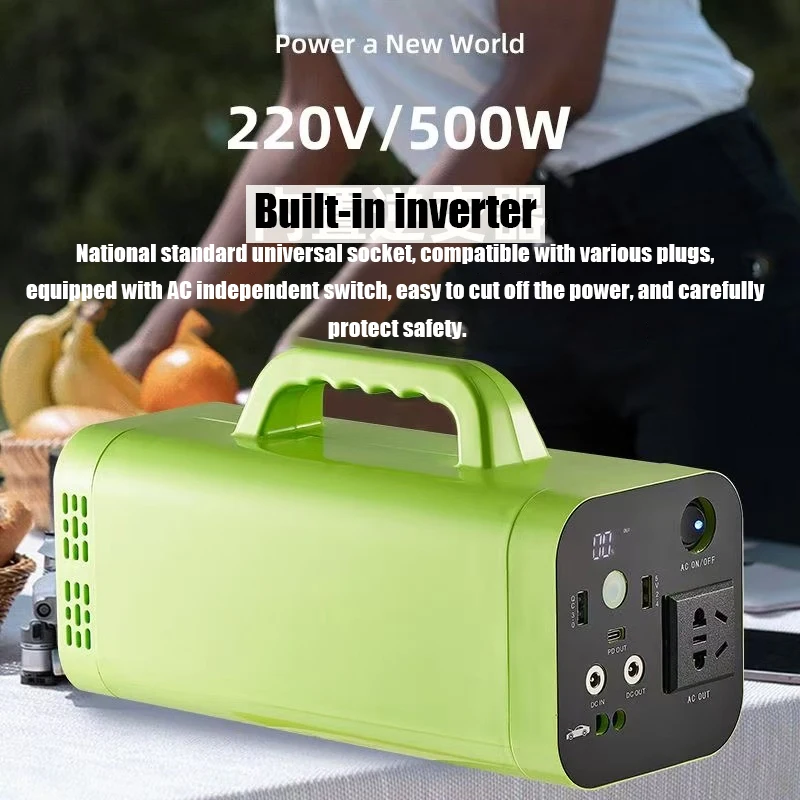 500W 80000mAh Portable Power Station Generator Battery Outdoor Camping Charger Emergency Power Supply Power Bank AC DC Output