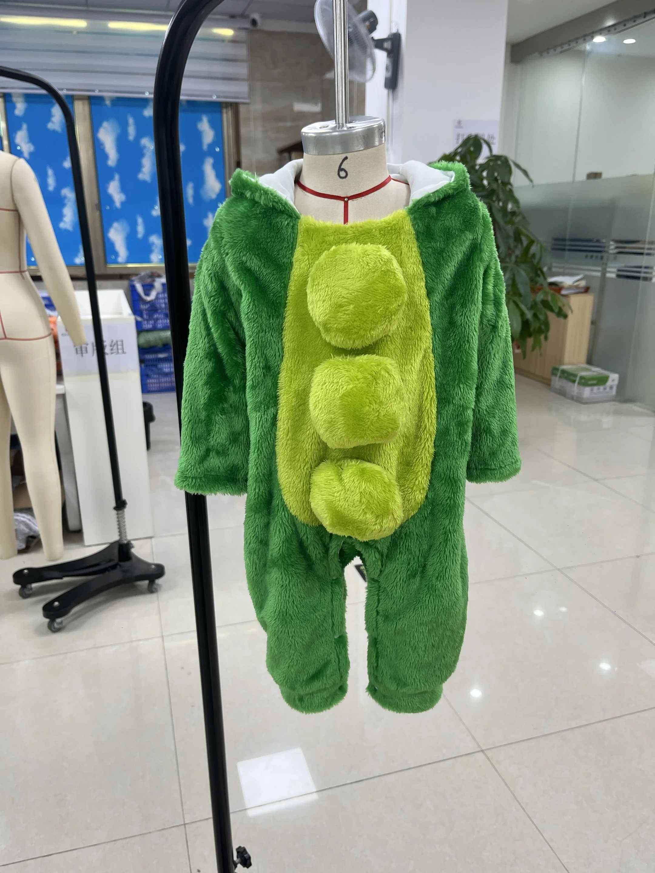 

Halloween 2026 Toddler Baby Winter Plush Romper Pea Costume Long Sleeve Full Length Hood Jumpsuit Snowsuit