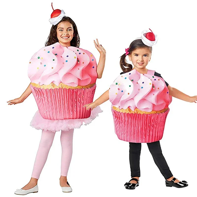 

Child Cupcake Confetti Costume Girls Sugar Sweet Pink Cake Dress Up Women Halloween Costume For Kids Purim Carnival Outfit