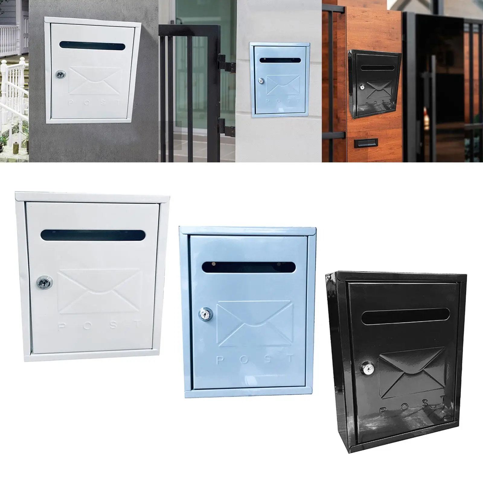 

Настенный почтовый ящик с замком, уличный почтовый ящик, водонепроницаемый, универсальный, со слотом для коммерческого сельского дома, устойчивый к царапинам