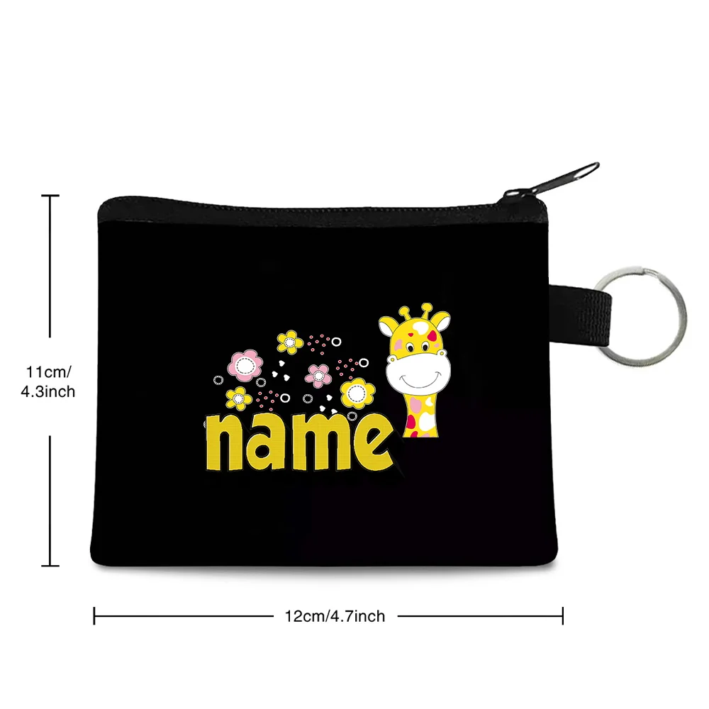 Customized Name Coin Wallet Vintage Business Wallet Students Key Storage Purse Lightweight Canvas Coin Pack Portable Clutch Bag