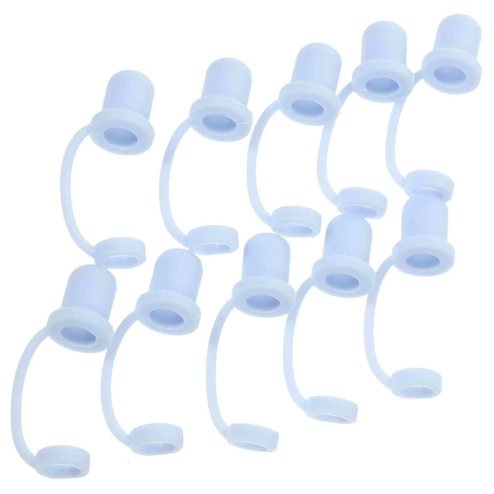 

10pcs Silicone Straw Caps Reusable Anti-Dust Airtight Splash Proof Covers For Drinking Decorative Toppers Party Shower