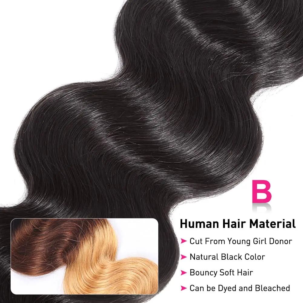 Paquetes de onda del cuerpo 10A cabello humano 22 24 paquetes de cabello humano de 26 pulgadas 100% onda del cuerpo del cabello virgen brasileño