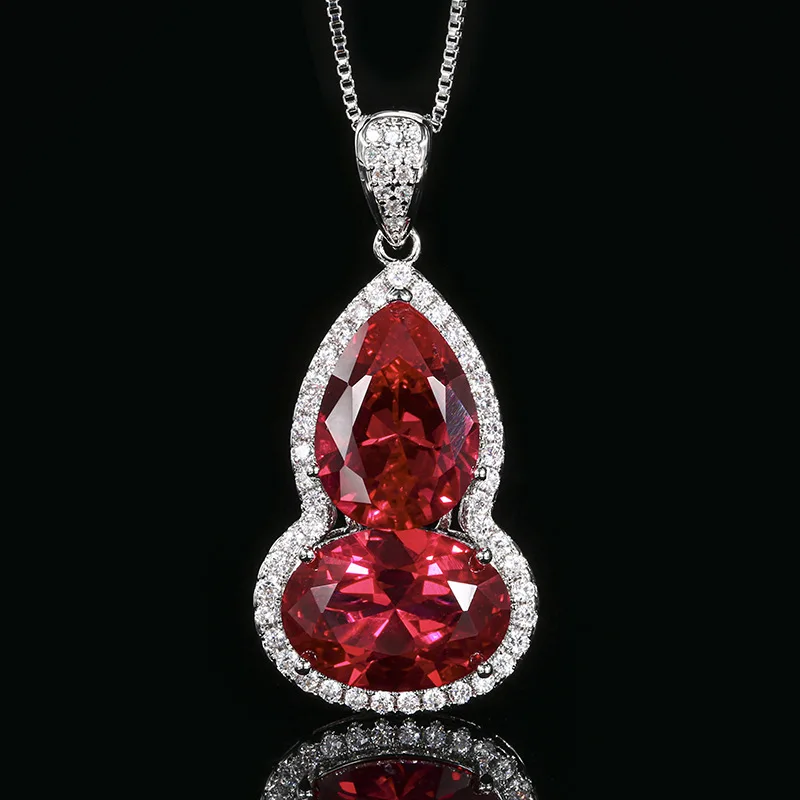 Jewelry Corundum Vintage Calabash Pendent Necklace Main Stone 10*14