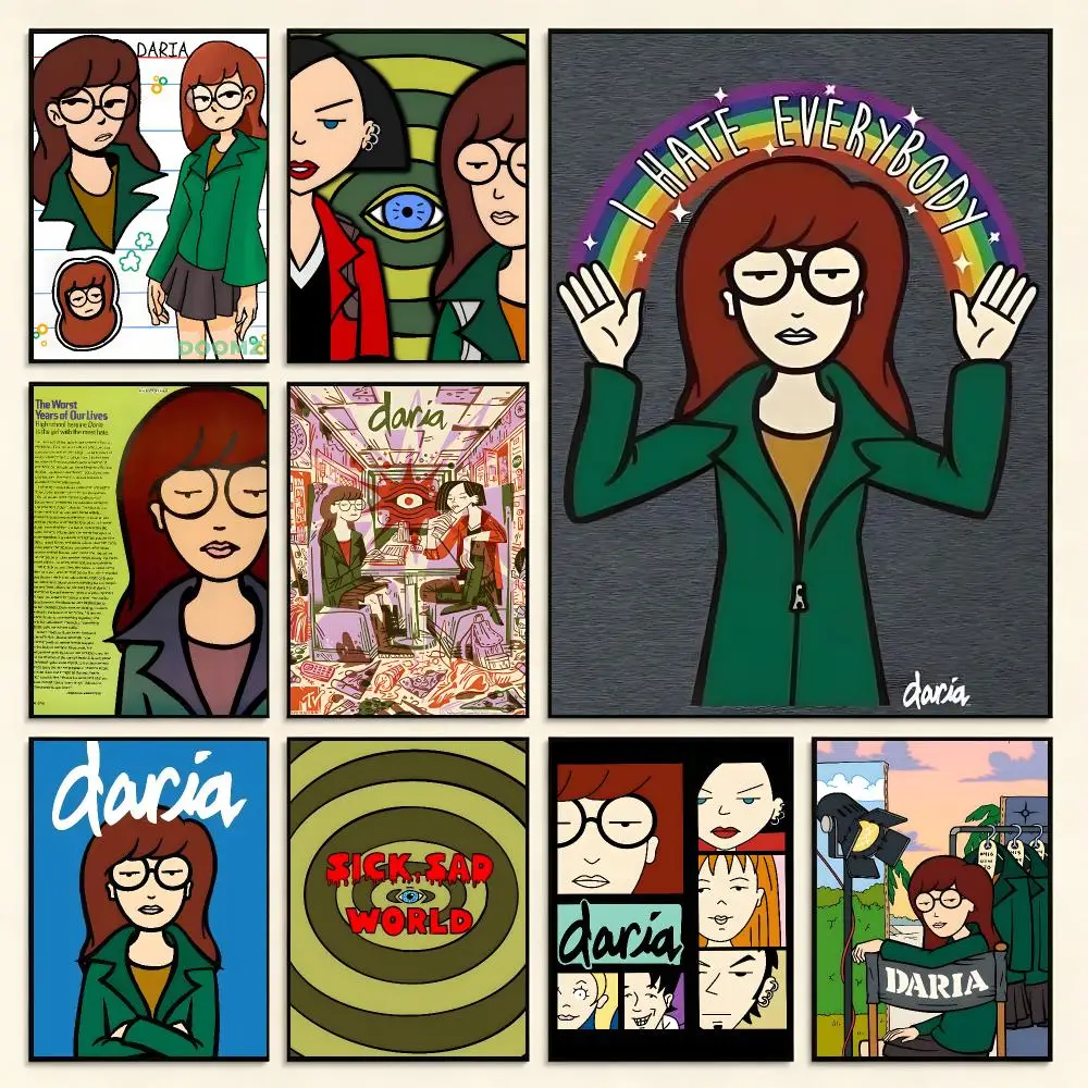 Alternative Animation Daria Poster Digital Solvent Print Waterproof PP Fade-Resistant Wall Art Room Decor Gift