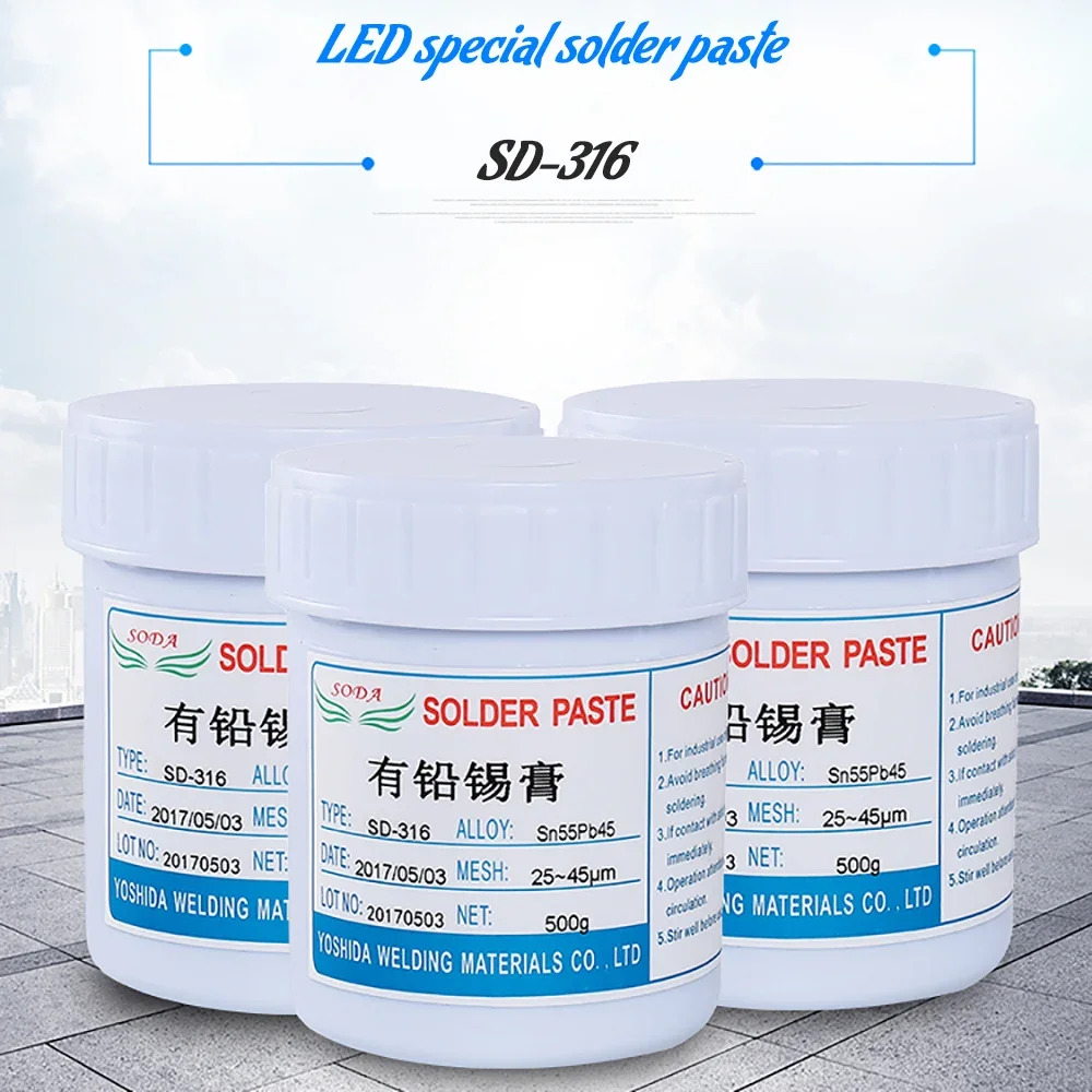 SD-316 LED repair with lead solder paste Sn55 Pb45 special SMT patch solder paste 202 ° C electronic product solder 500G