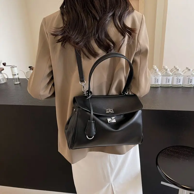 New Stylish Large-capacity Platinum Bag, Women's Casual Versatile Commuting Crossbody Bag Modern Neutral Business Handbag image 6