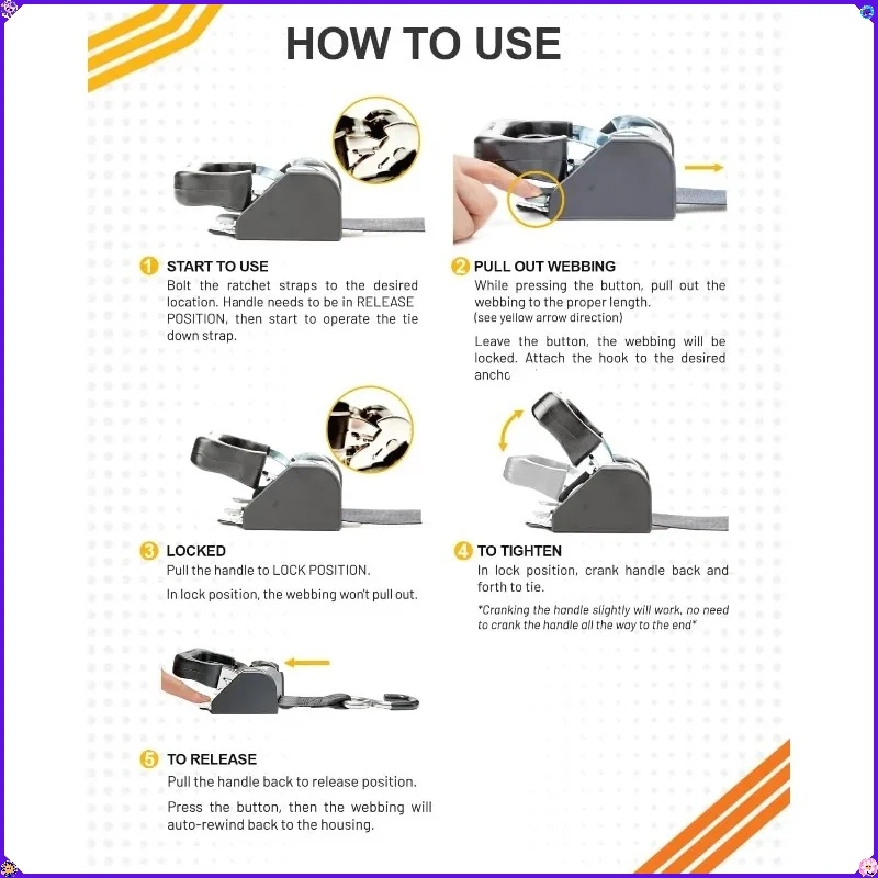 2-Piece 1 7/8" x 4' Stainless Steel Retractable Ratchet Straps - 1,650 lb Breaking Strength for Easy and Convenient Use