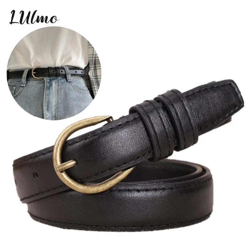 

Women Square Buckle Pin Buckle Jeans Black Belt Ladies Vintage Strap PU Leather