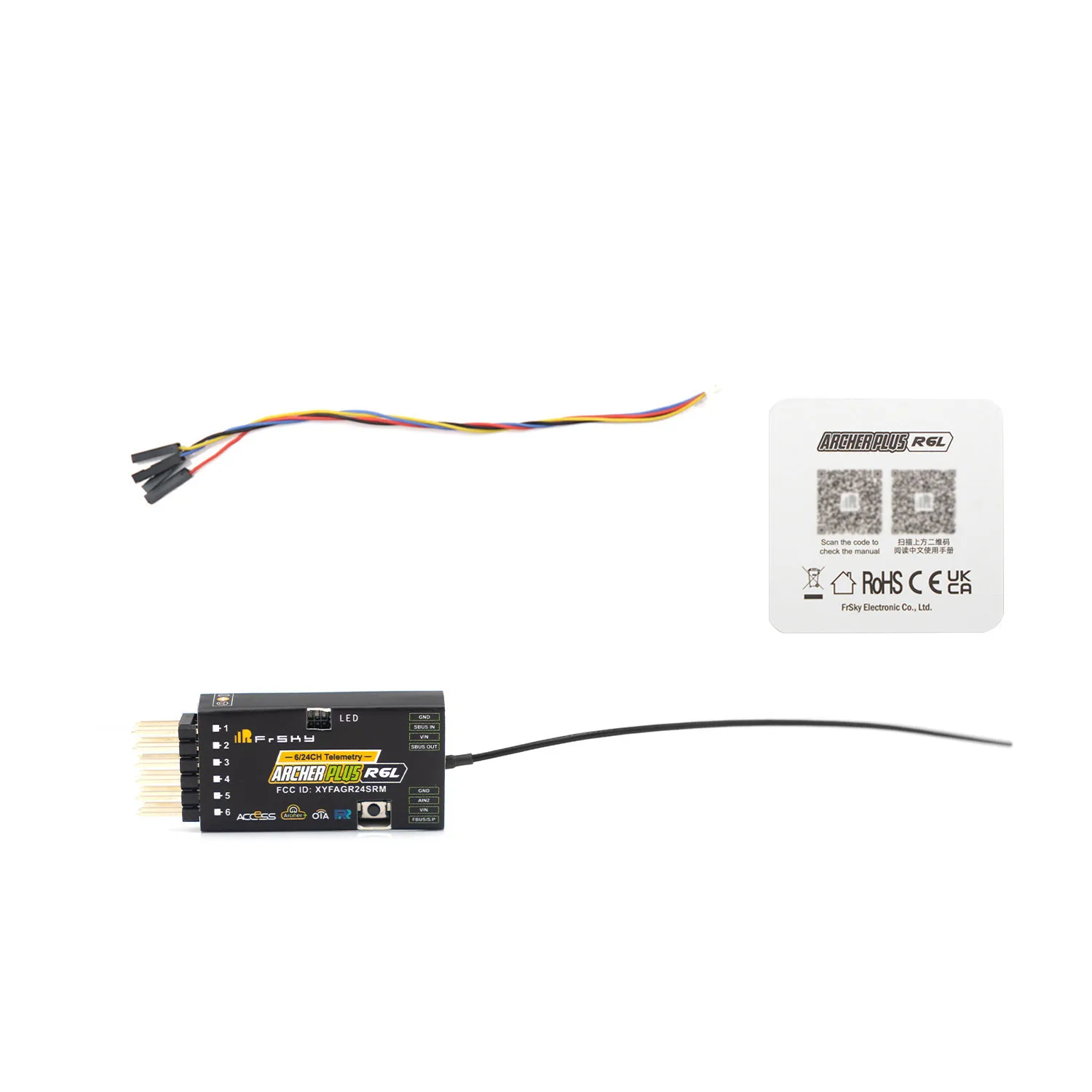 FrSky Archer Plus R6L / SR6L Receiver 2.4GHz 6 Channels Suitable for Fixed Wing RC Airplane