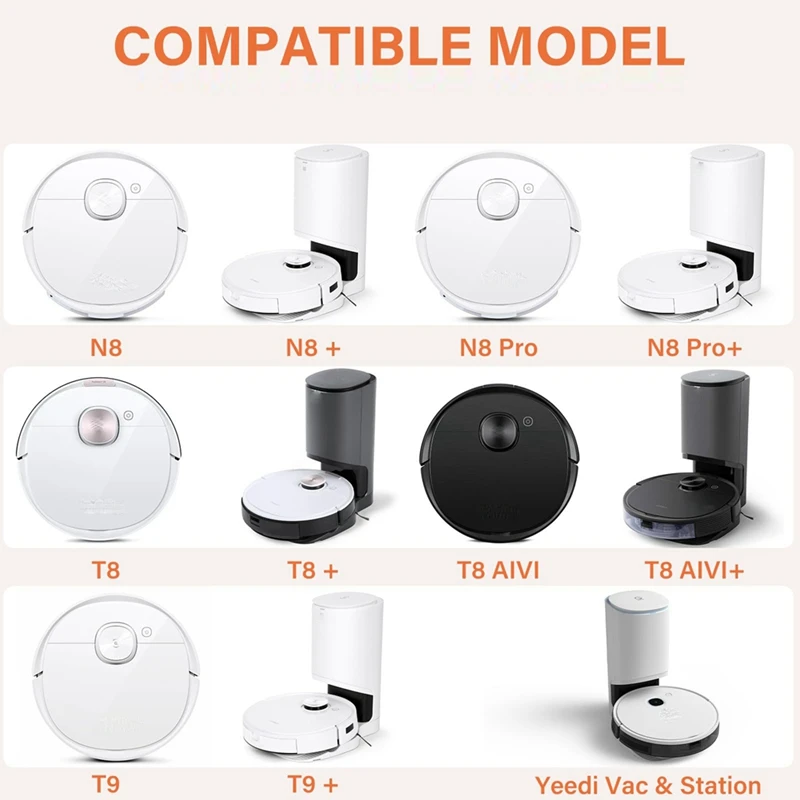 إكسسوارات قطع غيار مكنسة كهربائية لـ Ecovacs Deebot ، N8 ، N8 Pro Plus ، T8 Plus ، AIVI ، T8 Max ، T9 ، T9 +