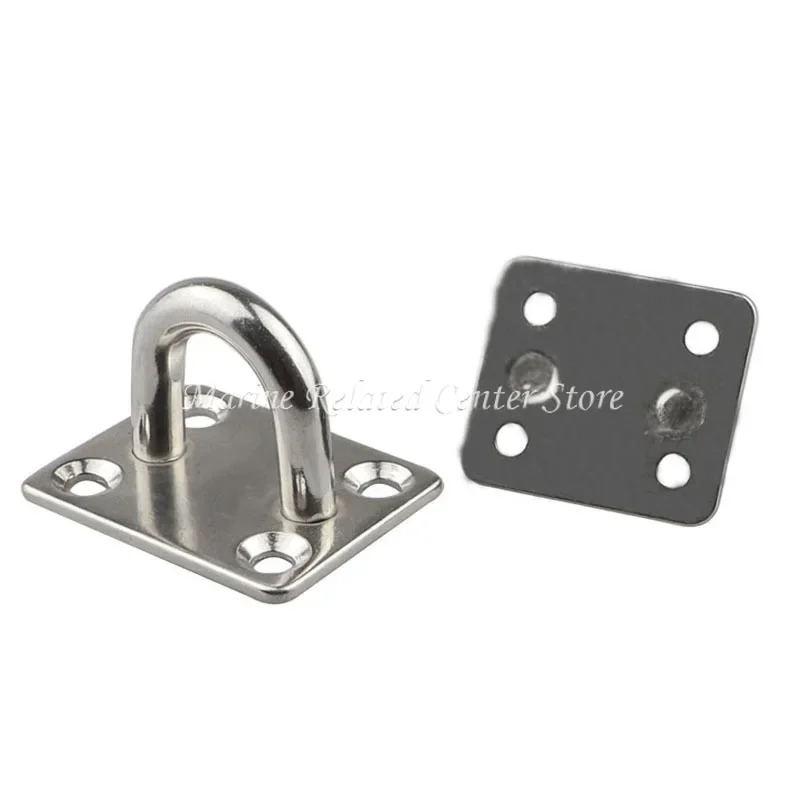 M5 M6 M8 Stainless Steel 304 Pad Eye Plate Hook Fixed Deck Door Buckle Heavy Duty Ceiling Mount Hanger for Yachts Boats