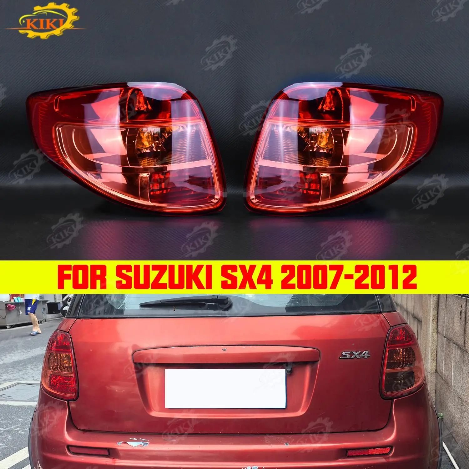 

KiKi For Suzuki SX4 2007-2012 Car Rear Tail Light Tail Lamp Housing Brake Stop Indicator Lamp Cover Sedan and Hatchback