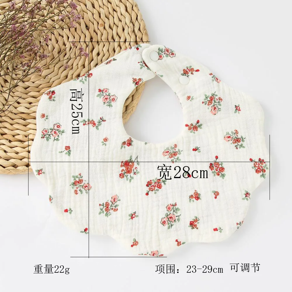 Cotton Soft Baby Print Bibs Solid Color Infant Bib Newborn Burp Cloths Bandana Scarf for Kids Boy Girls Feeding Saliva Towel