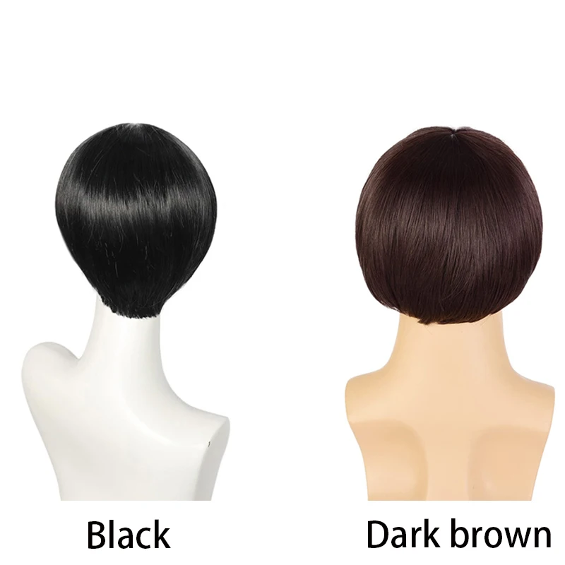 Men'S Short Mushroom-Shaped Wig Bowl-Shaped Is Suitable For Cosplay Spock Role-Playing Anime Costumes Halloween Parties