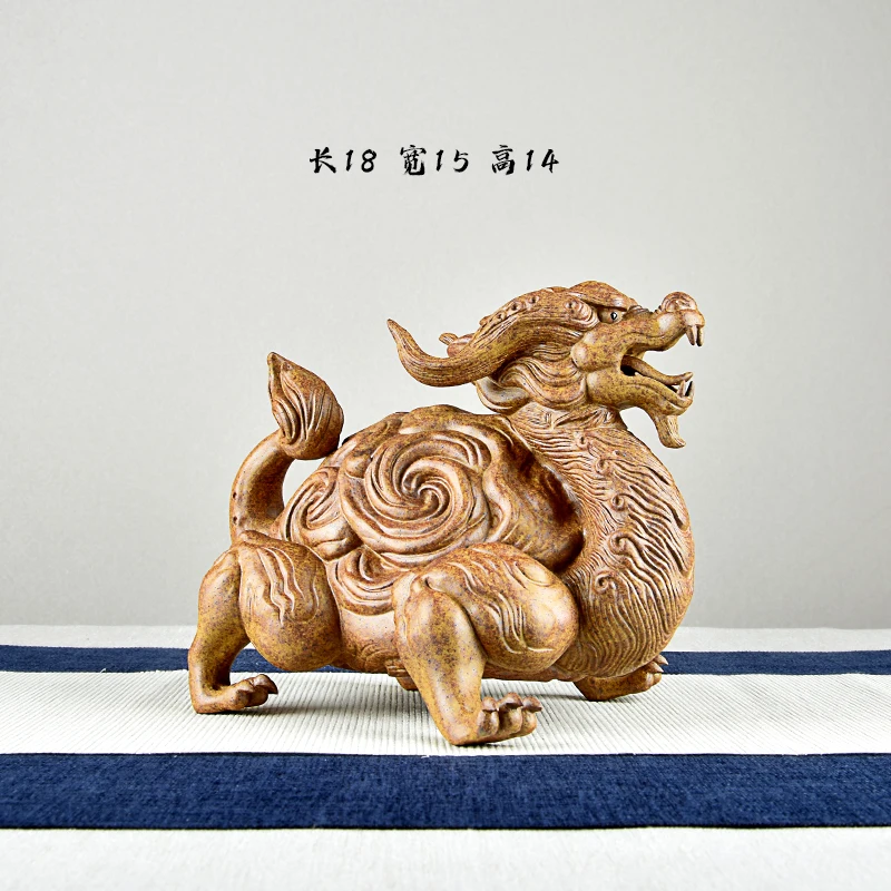 Purple Sand Dragon Turtle Fine Tea Pet Supportable Sculptured Ornaments Tea Tray Famous Li Changtao Raw Ore Firewood Burning Dra