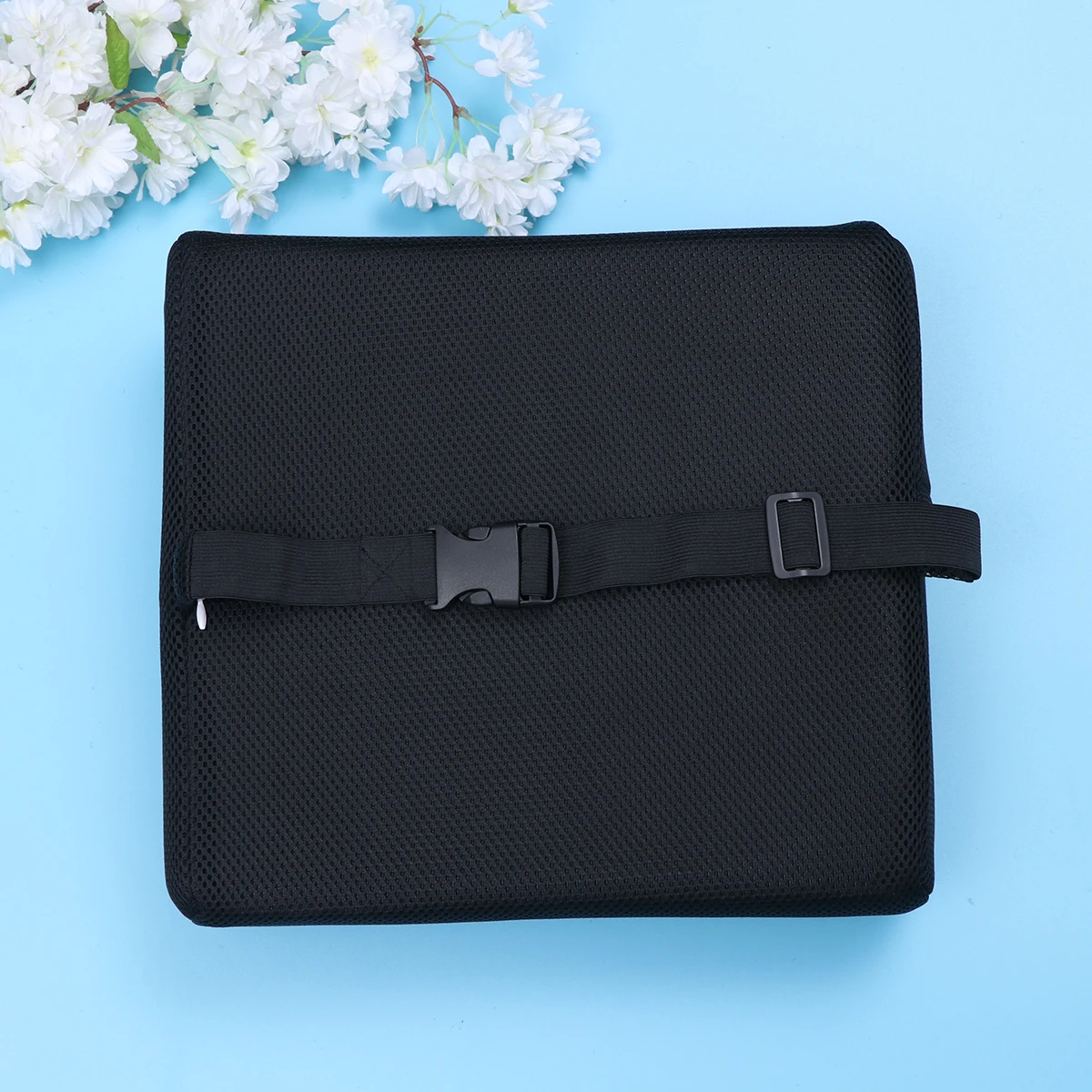 

Memory Foam Waist Pillow Office Chair Lumbar Support Breathable Cushion Car Seat Black Soft Comfortable Driving Plane Train