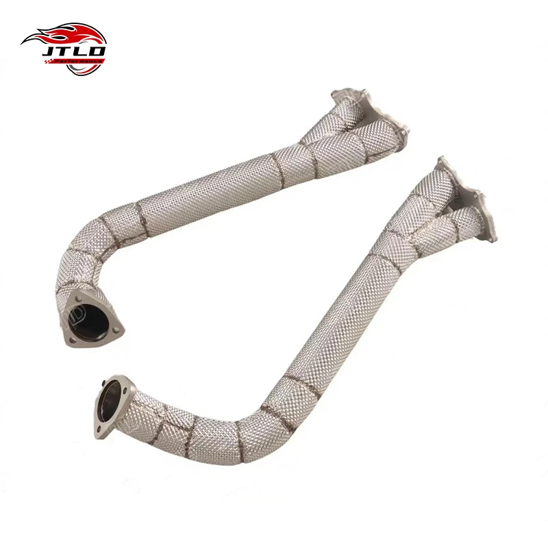 High Performance Over-Axle Pipes - 304 Stainless Steel Exhaust For 718 GT4 With Heat Shield