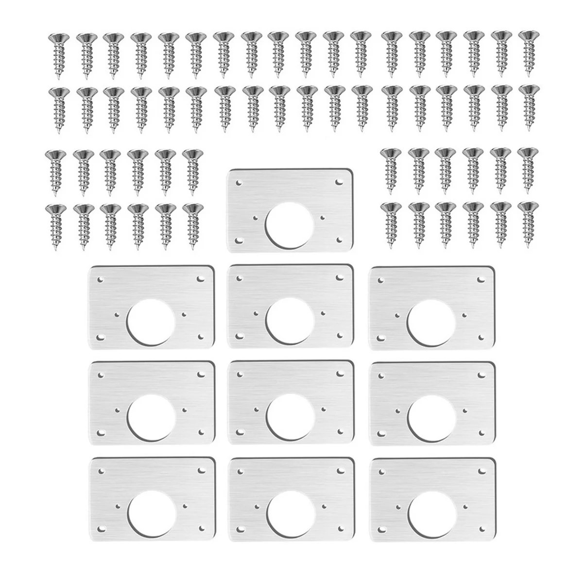 Placa de reparo de dobradiça, 20 peças, para armário, móveis, gaveta, painéis de porta de aço inoxidável, base de mesa, dobradiça, copo, placa de reparo