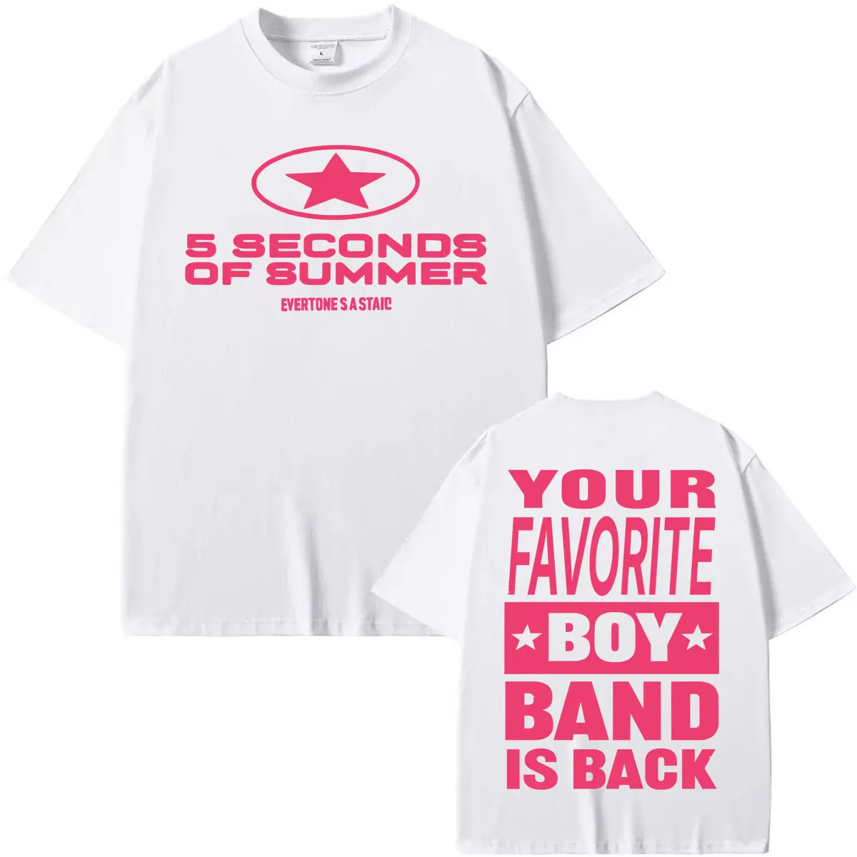 5 Seconds of Summer – „Everyone's A Star“-Welttournee – bedrucktes T-Shirt für Herren und Damen, Retro-Gothic-Hip-Hop-T-Shirts, Sommeroberteile, T-Shirt mit Rundhalsausschnitt. – Detail 3