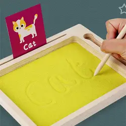 Wooden Sand Tracing Tray Montessori Toys For Writing Drawing Board Letter Formation Early Educational Leaning Game Holiday Favor