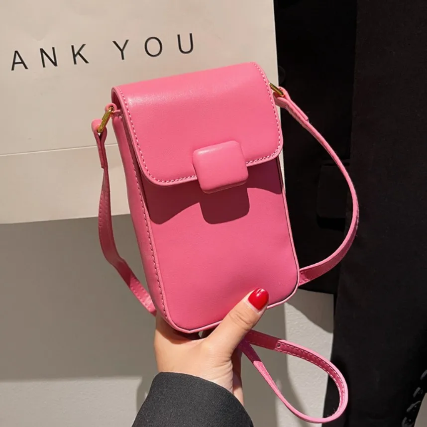 2022 New Popular Women Mobile Phone Bag Mini Square Buckle Small Bag Coin Purse Shoulder Messenger Fashion Bag for Women