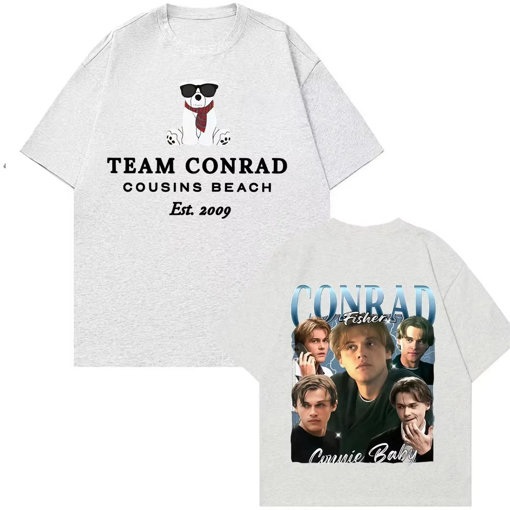 تي شيرت فريق كونراد كوزينز بيتش ميرش تي شيرت كونراد فيشر فيلم Y2k تي شيرت للرجال والنساء Harajuku عالي الجودة تي شيرت كبير الحجم