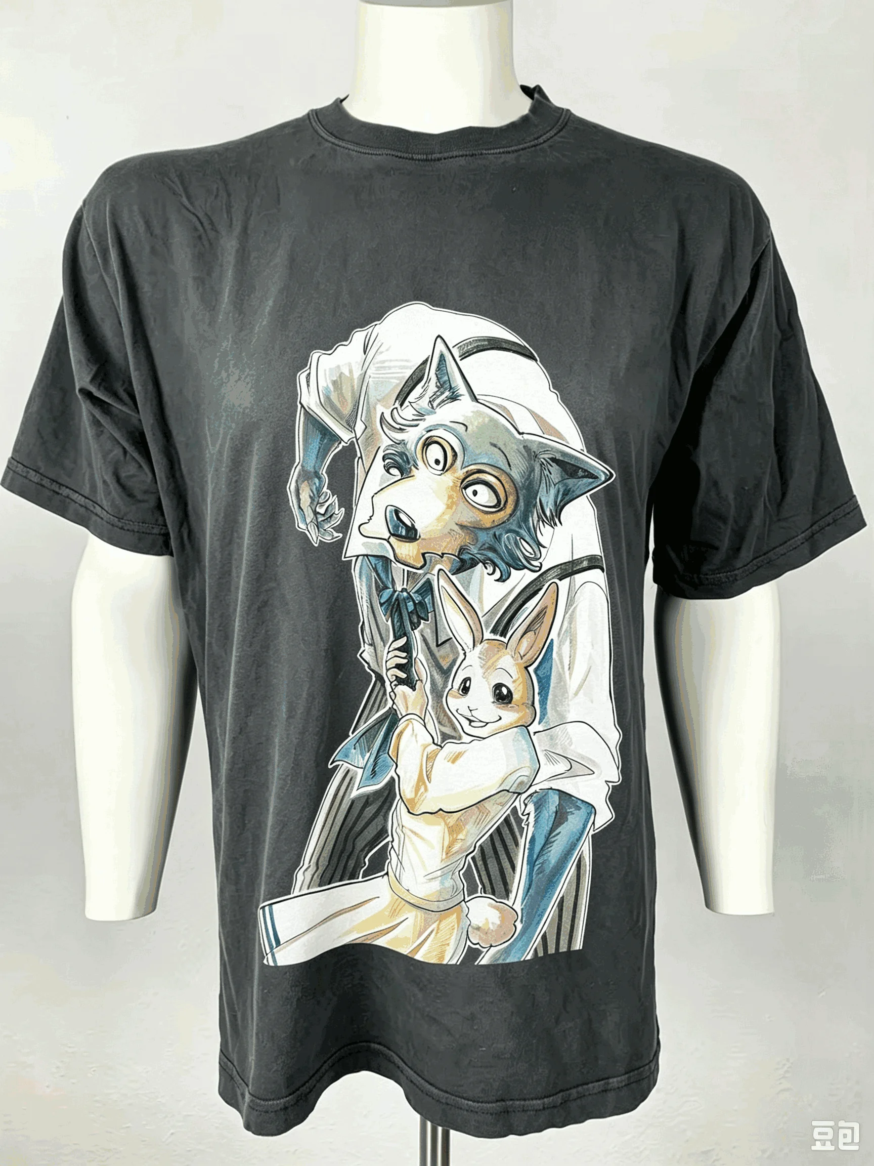 BEASTARS Washed T-shirt Oversized Unisex Print T-shirts for Men Women Fashion Hip Hop Street Retro Fashion Couples Classic tee