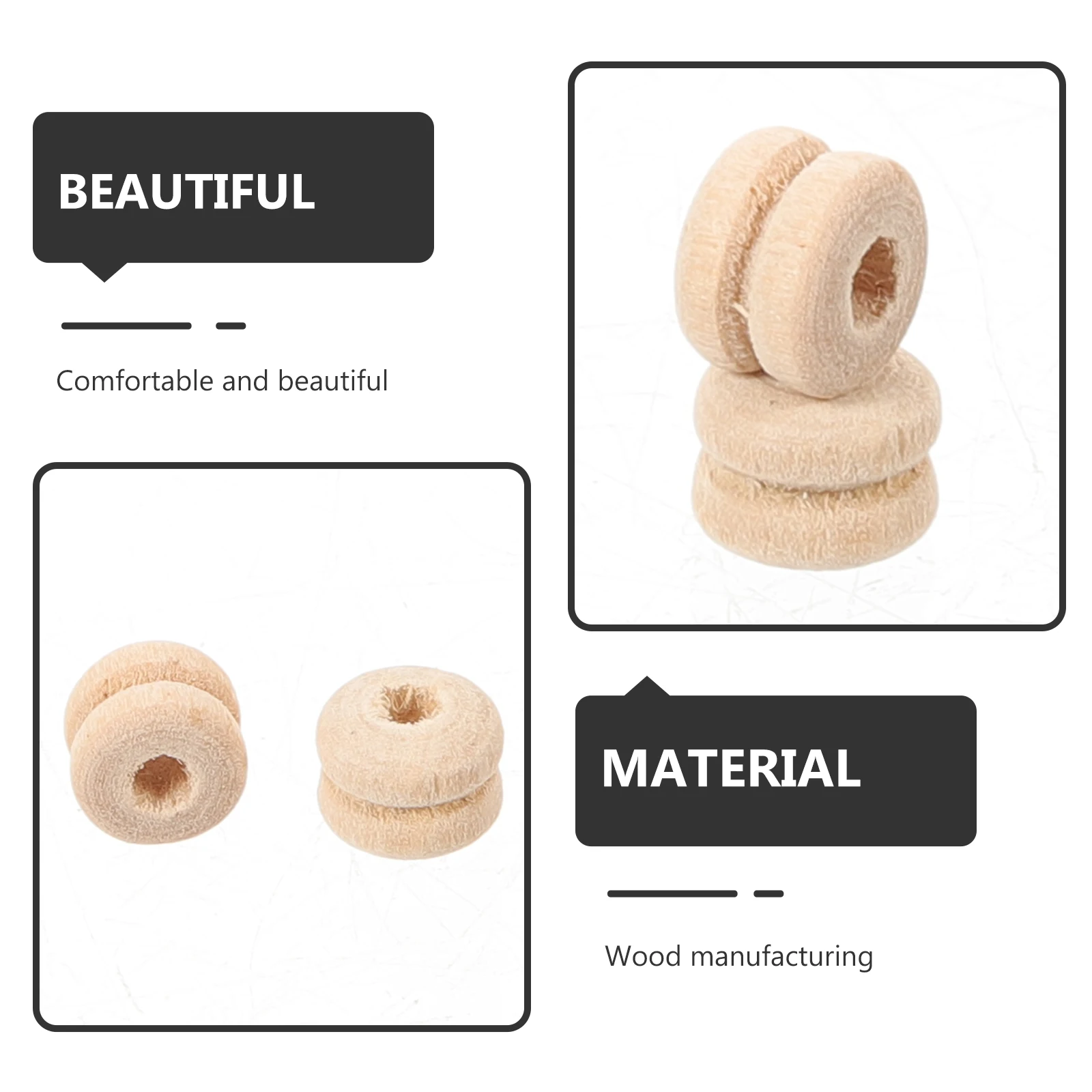 100 قطعة الحرف الطبيعية DIY زاك لم تنته فاصل الخشب للحرف الخرز الخشب الطبيعي مستلزمات صناعة المجوهرات #4