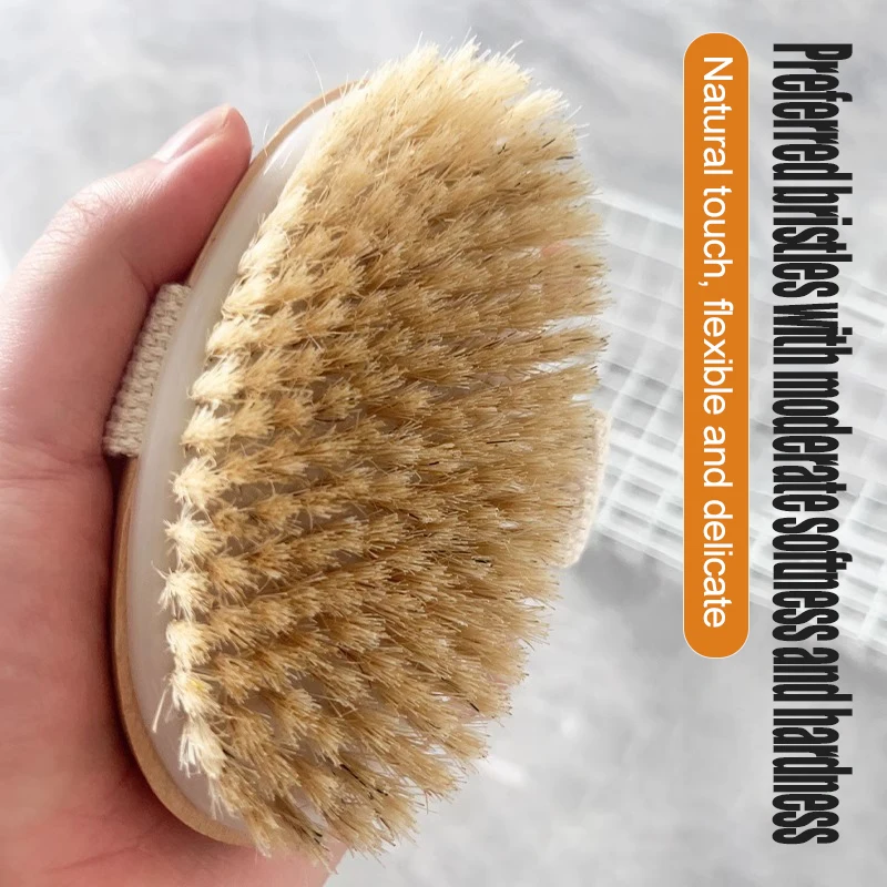 Handheld Bathroom Shower Brush for The Back Dry Body Exfoliating Brush Back Bath Massage Cellulite Brush