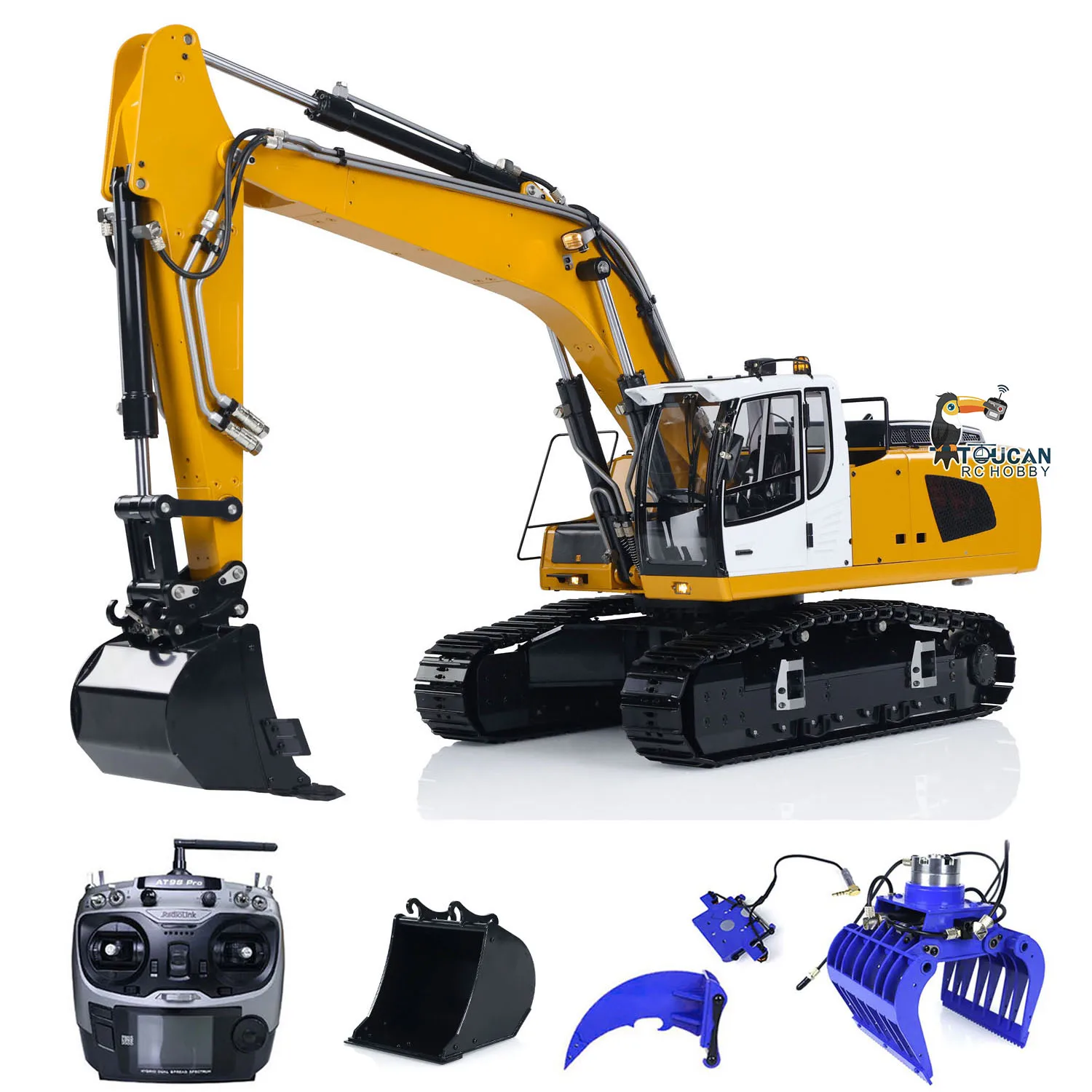 In Stock MTM 946 RC Excavator 1/14 Remote Control Hydraulic Metal Tracked Digger 9CH Heavy Machine Model Construction Vehicle