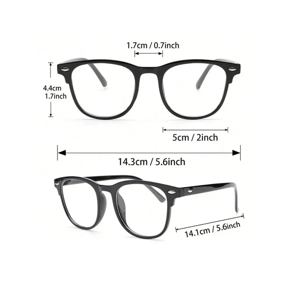 Transparent Square Plastic Frame Trendy Anti-Blue Light Clear Glasses For Back To School Clothing Accessories